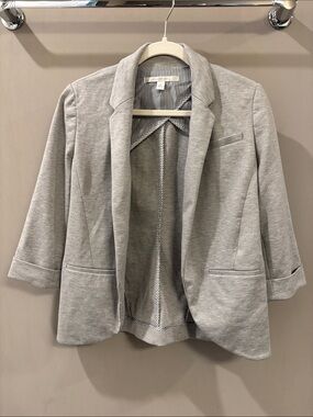LC Lauren Conrad Gray Open Front Knit Blazer Size 6